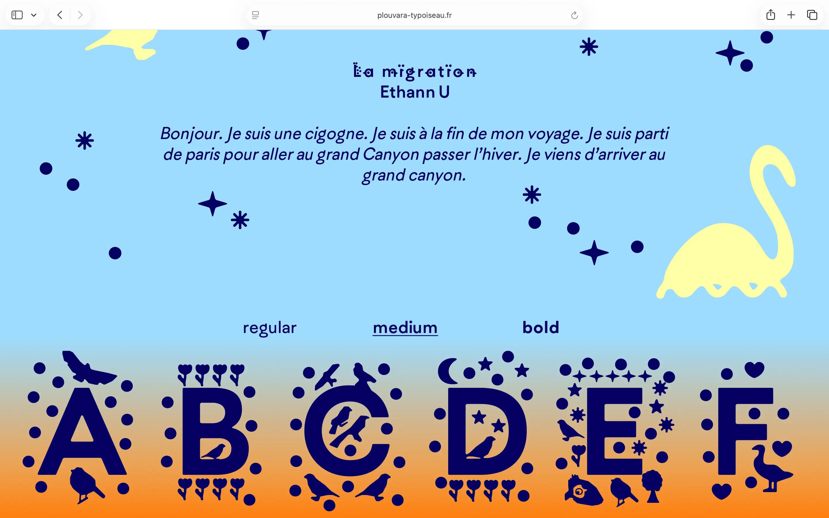 Site specimen typgraphique desktop