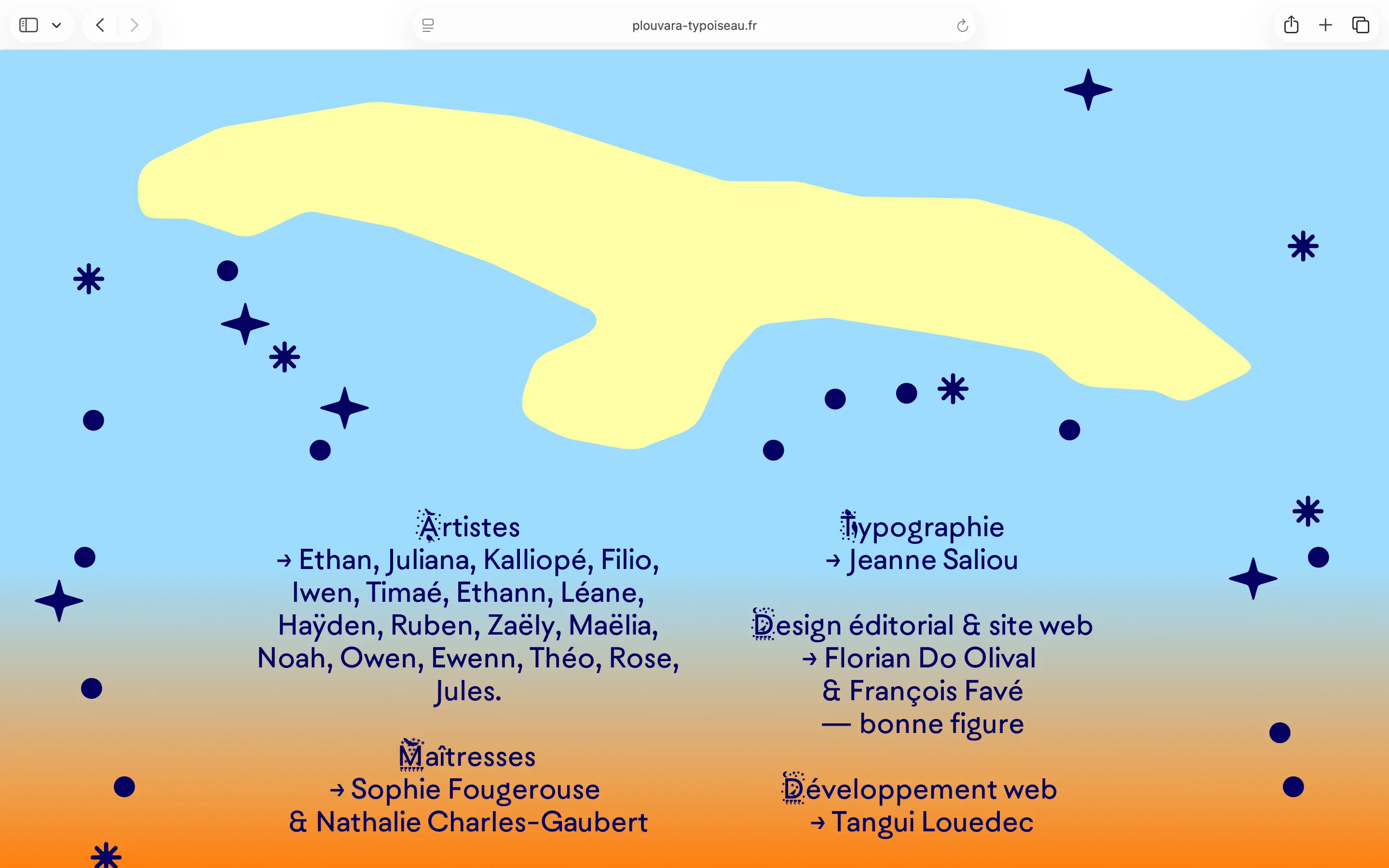 Site specimen typgraphique desktop