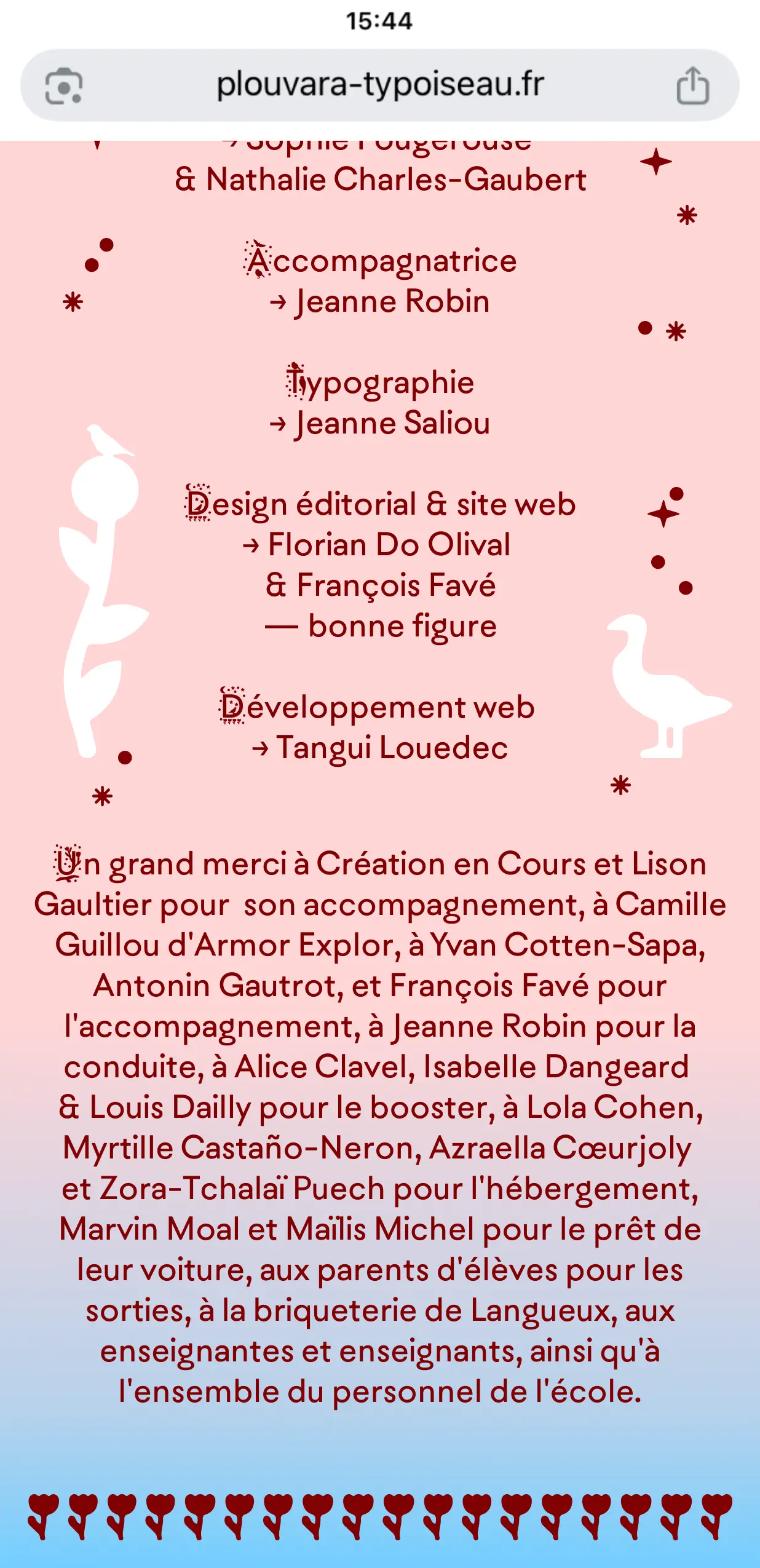 Site specimen typgraphique mobile